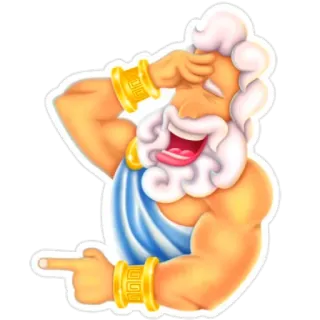🤣 f56d942f Zeus Zeus, mitología griega, dios, señalando, riendo, gracioso, dibujos animados whatsapp sticker