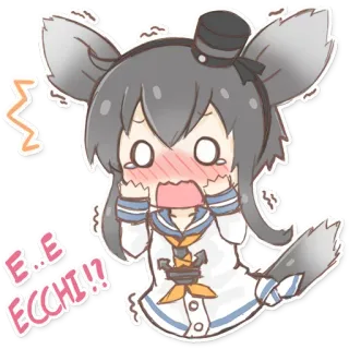 😳 16642a6d E..E ECCHI!! Anime, Manga, Ecchi, Embarrassé(e), Choqué(e), Mignon(ne), Fille telegram sticker