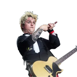 👉 cd57558f Billie Joe Armstrong musisi, gitar, Green Day, rock, penyanyi, tato telegram sticker