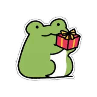 🐸 4ebfd97a rã, desenho animado, presente, animal, fofo, brinde whatsapp sticker