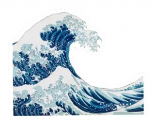 🌊 a5b491c6 onda, oceano, mar, água, natureza, arte, azul whatsapp sticker