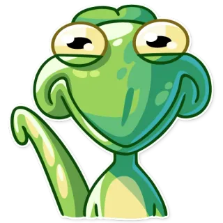 😑 7b2a2835 Hoạt hình, Xanh lá, Thằn lằn, Động vật, Hình dán, Bò sát telegram sticker
