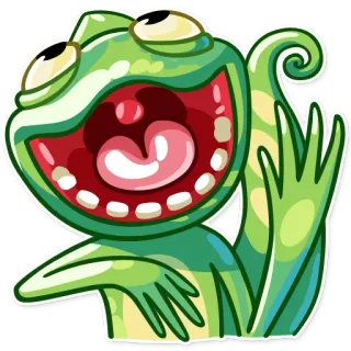 😂 abcd5aee tắc kè hoa, hoạt hình, động vật, xanh lá, cười, vui vẻ, bò sát, nhãn dán telegram sticker