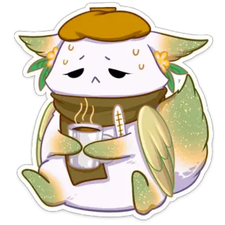 🤒 000d3bb2 病気, 風邪, インフルエンザ, 体温計, お茶, かわいい, カワイイ, 病気 telegram sticker