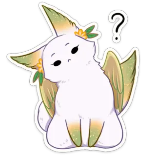 ❓ 561f8490 動物, 猫, かわいい, ステッカー, はてなマーク, 毛むくじゃら, 花 telegram sticker