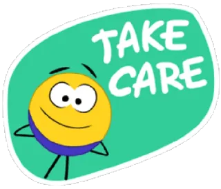 👋 4b2395ed TAKE CARE jaga diri, emoji, kuning, kartun, salam, stiker telegram sticker