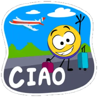 👋 69c4329e CIAO perjalanan, pesawat, bandara, emoji, ciao, salam telegram sticker