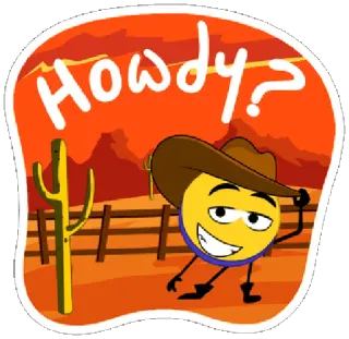 👋 994feb0f Howdy? emoji, koboi, western, gurun, howdy, salam, kaktus telegram sticker