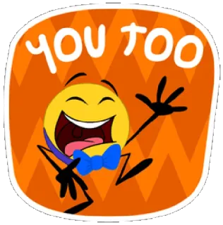 😇 a1b8126b YOU TOO emoji, bahagia, kartun, pesan, salam, kamu juga telegram sticker