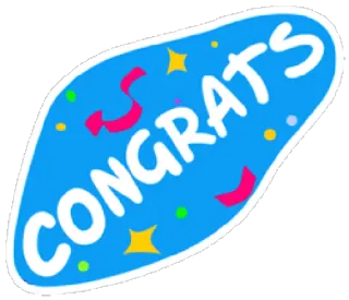 👍 ca9064cb CONGRATS selamat, perayaan, prestasi, stiker, meriah, selamat, pesta telegram sticker