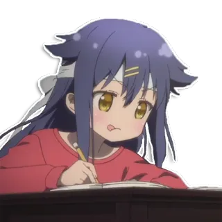 ✍ 5bb44542 Anime, Chica, Estudiando, Escribiendo, Lindo telegram sticker