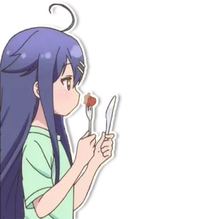 🍴 f50d3985 Anime, Chica, Comiendo, Comida, Lindo telegram sticker