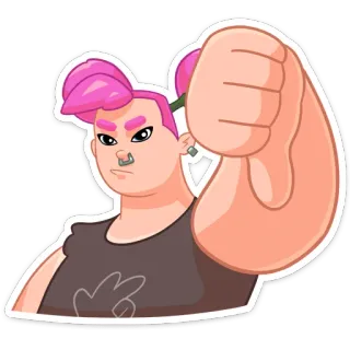 👎 72519813 펑크, 가운데 손가락, 무례한, 불쾌한, 반항적인, 십대 telegram sticker