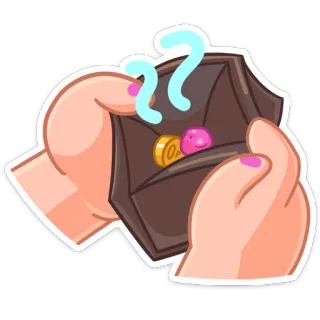 😔 84890adc 지갑, 돈, 가난, 빈곤한, 텅빈, 현금, 동전 telegram sticker