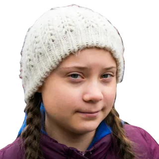 😏 9407b006 Greta Thunberg เกรตา ทุนแบร์ก, นักกิจกรรม, การเปลี่ยนแปลงสภาพภูมิอากาศ, สิ่งแวดล้อม, ภาพเหมือน, บุคคล telegram sticker