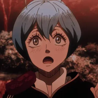 Grey black clover telegram stickers