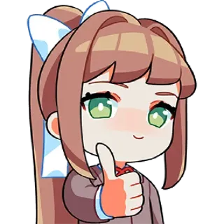 👍 0a88e3c7 Monika Doki Doki Literature Club! 动漫, 卡哇伊, 可爱, 游戏, 心跳文学俱乐部, 莫妮卡, 学校 whatsapp sticker