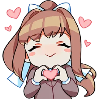 ❤️ 90923519 Monika Doki Doki Literature Club! 动漫, 爱心, 可爱, 游戏, Doki Doki Literature Club whatsapp sticker