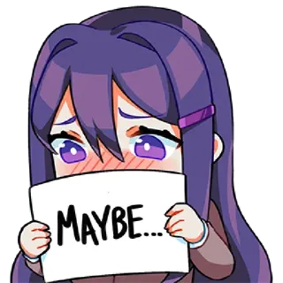 😳 a0d55b37 Yuri Doki Doki Literature Club MAYBE... 动漫, 可爱, 可能, 心跳, 文学部 whatsapp sticker