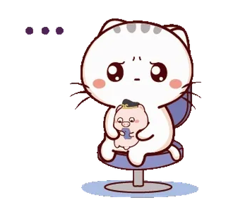 🤨 983b3bff kot, świnia, kreskówka, słodki, zwierzę, kawaii telegram sticker