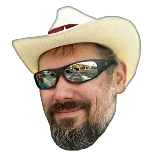 🤓 867cd5db homme, chapeau de cowboy, lunettes de soleil, portrait, portrait telegram sticker