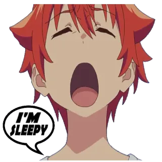 😪 1a234598 I'M SLEEPY anime, soñoliento, cansado, bostezando telegram sticker