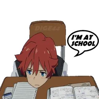 📖 27fa6d39 I'M AT SCHOOL Anime, Escuela, Estudiante, Escritorio, Aula telegram sticker