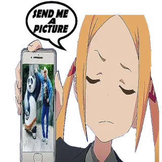 🤳 cf04ab5d SEND ME A PICTURE anime, dibujos animados, pedido, humor telegram sticker
