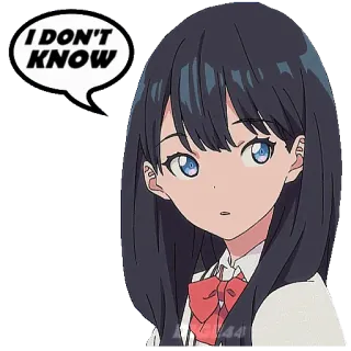 🙌 d2eebc9d I DON'T KNOW anime, chica, no sé, pregunta, expresión, inseguro, confundido telegram sticker