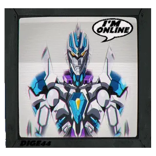 👾 e40f4ade I'M ONLINE robot, en línea, ordenador, internet, futurista, máquina telegram sticker