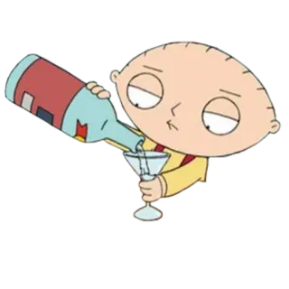 😶 41e6808e Stewie Griffin Family Guy stewie, griffin, family guy, cartoon, drinking, martini telegram sticker