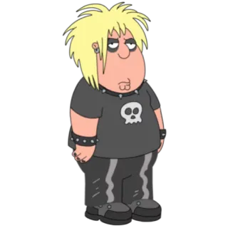 🎶 7cb5b696 Peter Griffin Family Guy cartoon, emo, goth, Peter Griffin, Family Guy telegram sticker