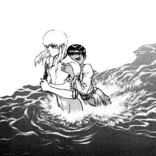 🙏 0cc24776 Griffith Berserk Anime, Manga, Zwaard, Oceaan, Verdrietig telegram sticker