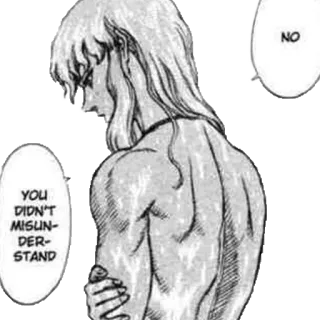 🕊 a1240670 Griffith Berserk NO
YOU DIDN'T MISUNDERSTAND anime, manga, verdrietig, boos telegram sticker