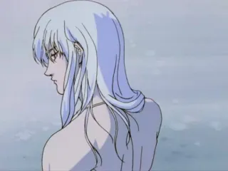 😕 4540fca6 Griffith Berserk аниме, манга, берсерк, гриффит, белые волосы telegram sticker