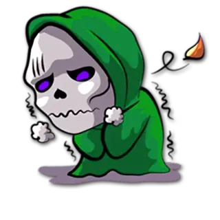 🤒 7e91f647 死神, 骸骨, 漫画, ハロウィン, 死, フード, 悲しい telegram sticker