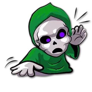 👂 96ab2aab 骸骨, 緑, 死神, 死, 漫画 telegram sticker