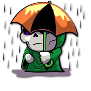 ☔ f38c40b6 漫画, 死神, 骸骨, 傘, 雨, 暗い, 不気味 telegram sticker