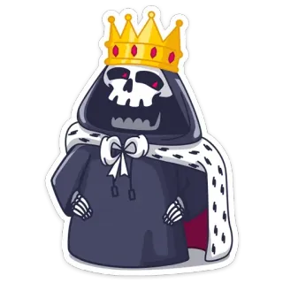 👸 7c370916 Tod, Skelett, König, Krone, Gevatter Tod, Schädel telegram sticker