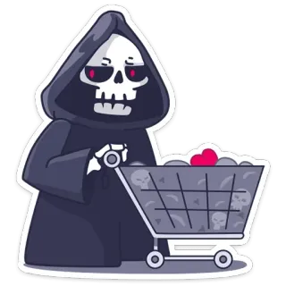 ❤️ 8e85cb21 Grim Reaper Sensenmann, Einkaufen, Schädel, Tod telegram sticker