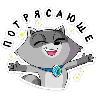 🥳 fd85dd5d ПОТРЯСАЮЩЕЕ raccoon, cute, cartoon, animal, sparkles telegram sticker