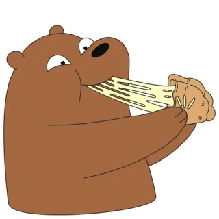 🥟 42d18e0b Grizzly Bear We Bare Bears 漫画, クマ, 食べる, 食べ物, チーズ telegram sticker