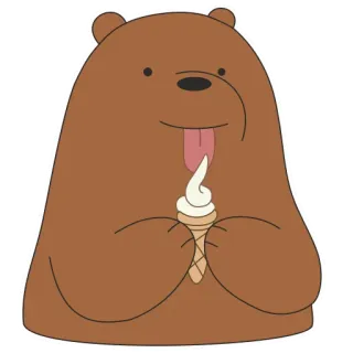 🍦 65fe1776 クマ, アイスクリーム, 漫画, 動物, デザート telegram sticker