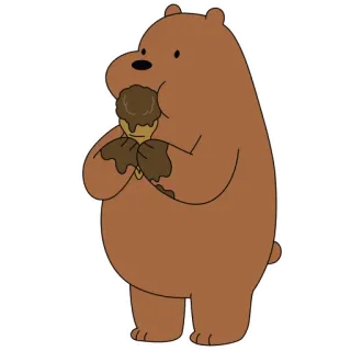 🍦 b18507bb Grizzly Bear We Bare Bears 漫画, クマ, アイスクリーム, 可愛い, アニメ telegram sticker
