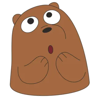 😯 fb908704 Grizzly Bear We Bare Bears クマ, 漫画, かわいい, グリズリー, ぼくらベアベアーズ telegram sticker