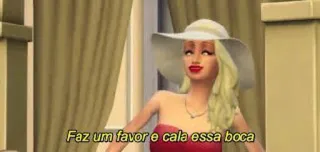 🙊 854b42e6 Faz um favor e cala essa boca 模拟人生, 电子游戏, 闭嘴, 帽子, 金发 telegram sticker