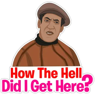 🤣 19825d71 How The Hell Did I Get Here? Frage, verwirrt, Sticker, Meme, Ausdruck, lustig telegram sticker