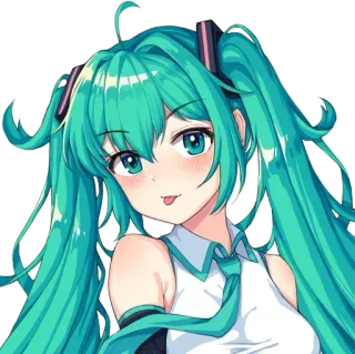 😋 763a4c2c Hatsune Miku Anime, Manga, Vocaloid, Mignon, Fille, Hatsune Miku whatsapp sticker