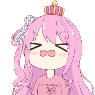 😖 c5603719 ルーちゃんならなの Anime, Mignon, Fille, Princesse, Cheveux Roses, Kawaii, Dessin Animé, Autocollant whatsapp sticker