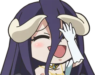😆 24b2267f Albedo Overlord 애니메이션, 치비, 판타지, 악마 telegram sticker